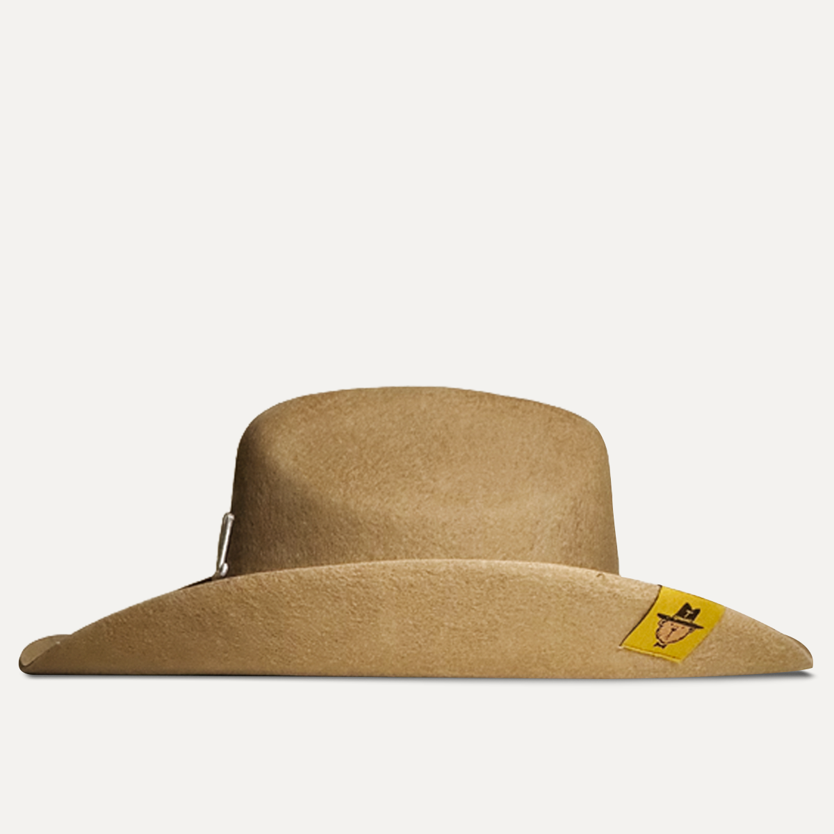 Teddy Headwear LA embroidered monogram 100% wool Cowboy Hat, traditional Western cowboy hat silhouette for unisex in premium cream or brown wool colors with adjustable and breathable sweatband. 